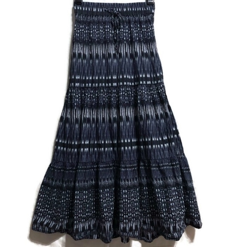 Mudd Blue Cotton Maxi Tiered Boho Skirt XS